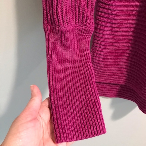 EUC Rachel Zoe Fuchsia Knit Drop Shoulder Sweater - Picture 4 of 9